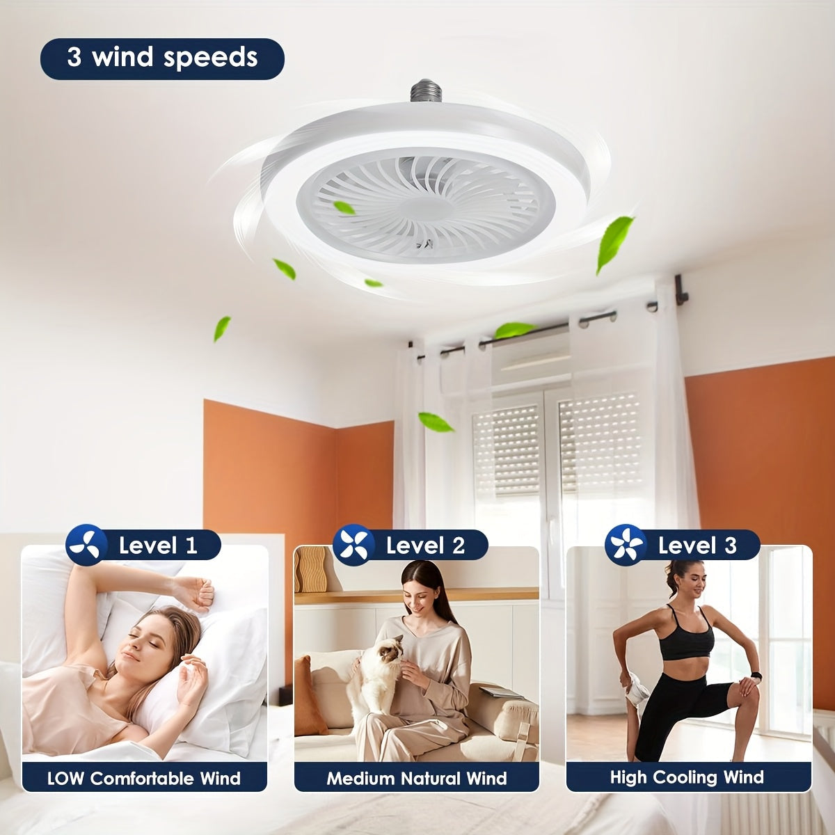 LED Smart Fan Lamp – Dimbar och Tyst Carvallo