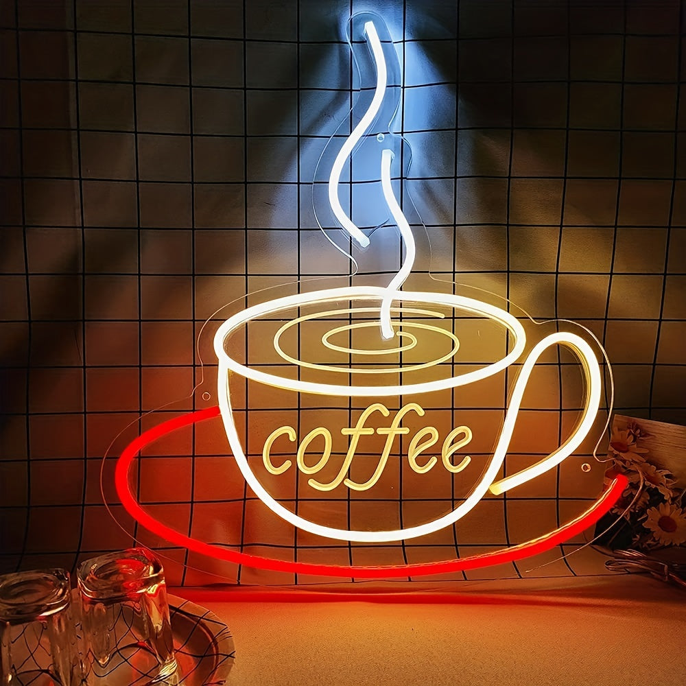 LED-Neon Kaffekoppar Väggljus Carvallo