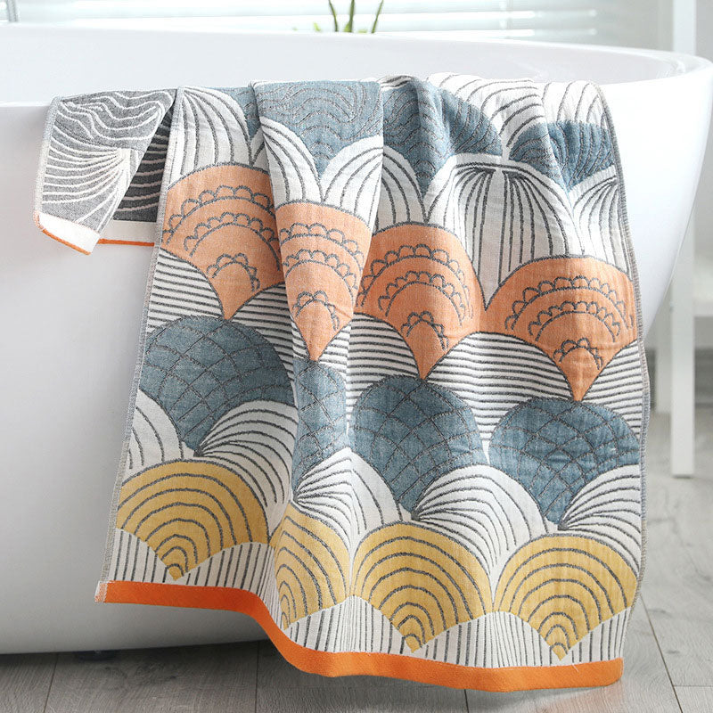 Shell Print Jacquard Bomull Handduk 70x140cm Carvallo