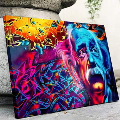 Einstein Graffiti Canvass väggkonst-Home-Hemnix-Hemnix