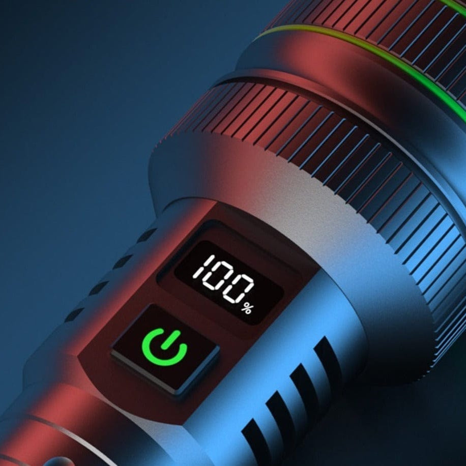 Carvallo – Kraftfull 10,000 Lumen ficklampa med Power Bank-funktion och lång räckvidd Carvallo