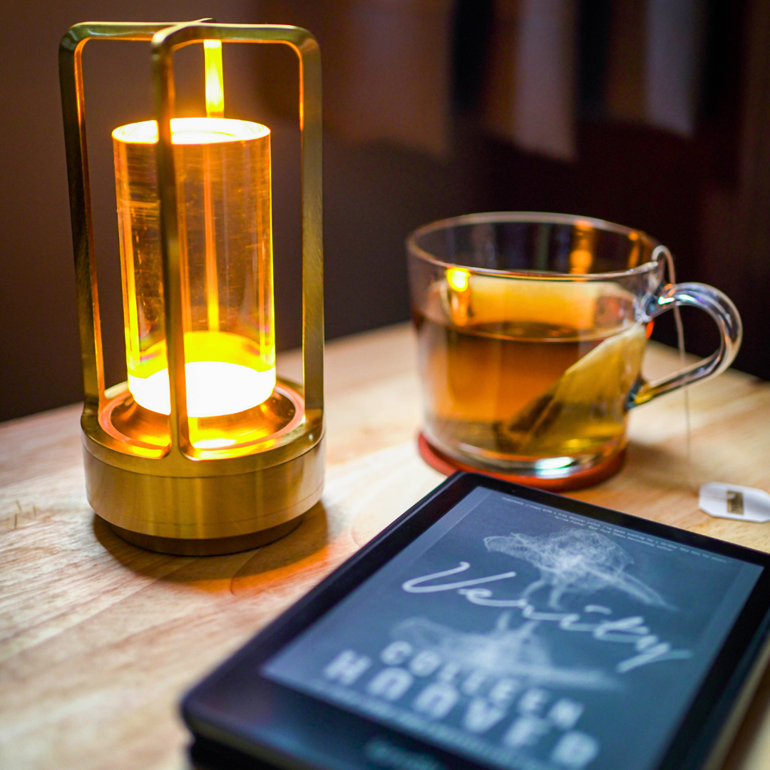 Bordslampa med kristallglasambientljus Carvallo