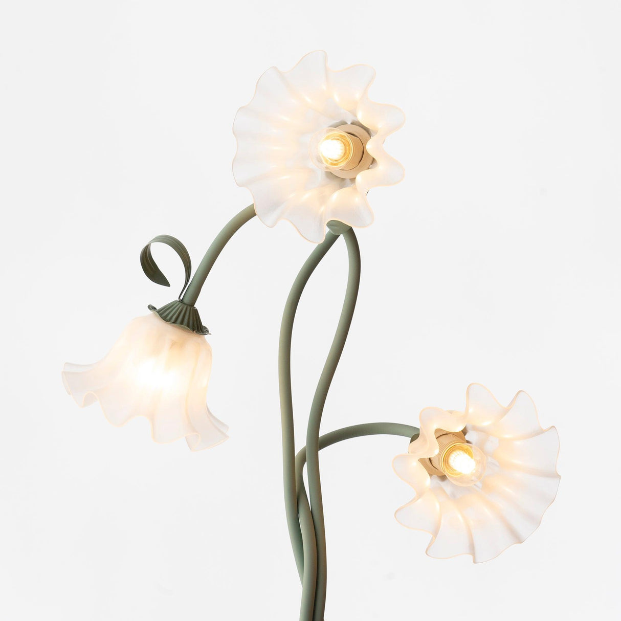 Golvlampa med blommig glaslampa design Carvallo