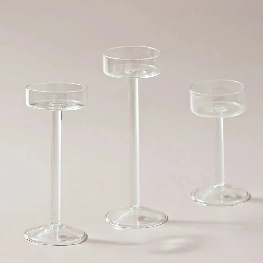 Eleganta glas ljuslykta set för heminredning Carvallo