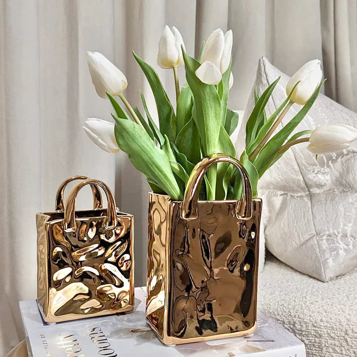 Carvallo – Blank golvvase med elegant, modern form för inredning Carvallo