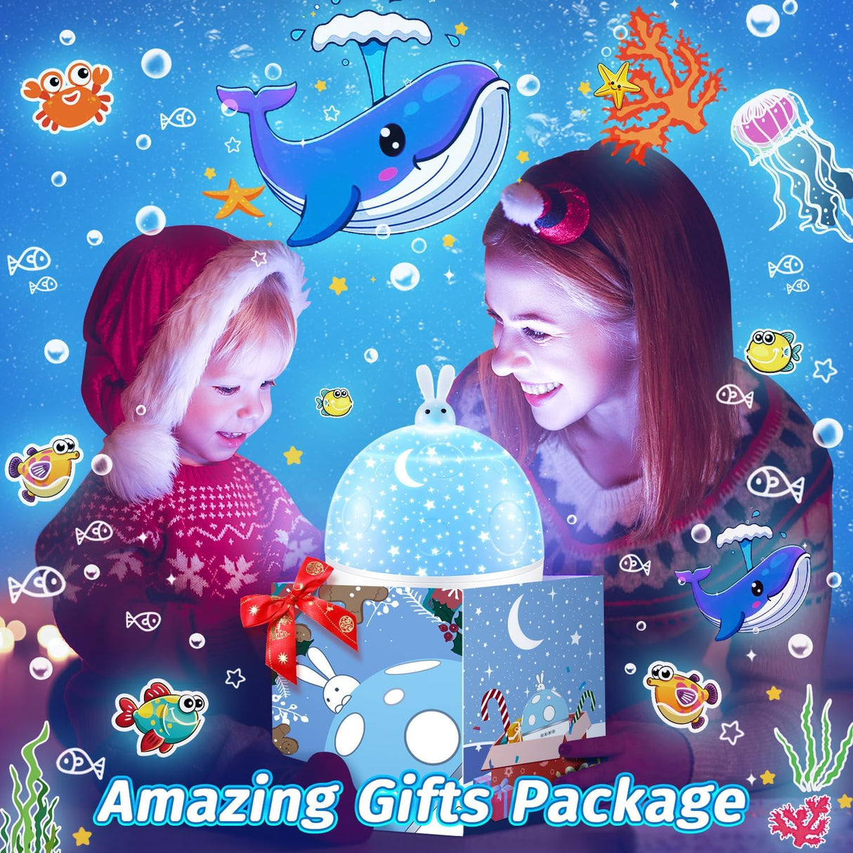 Nattljusprojektor för barn med fjärrkontroll Carvallo