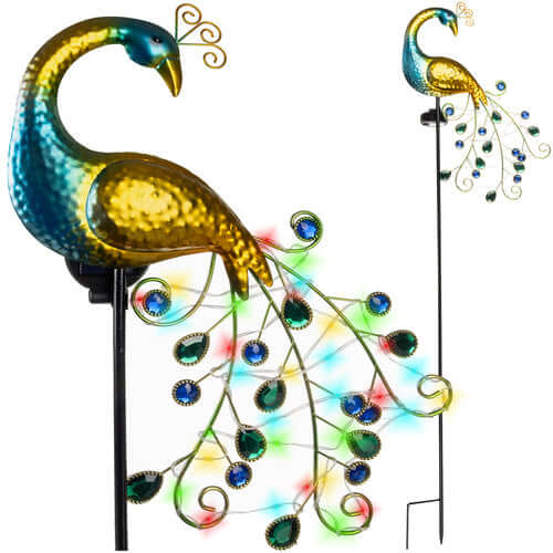 Påfågel solcellslampa-Hemnix.se-Hemnix