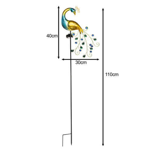 Påfågel solcellslampa-Hemnix.se-Hemnix