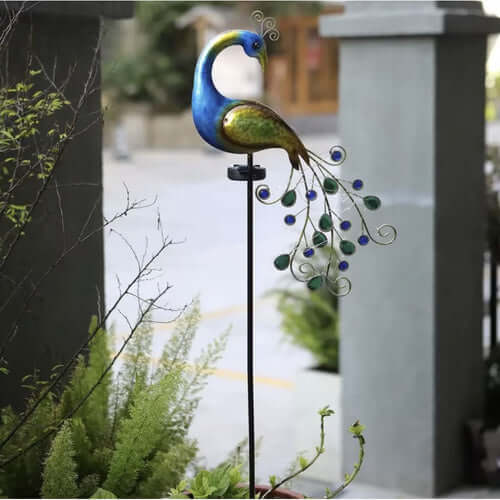 Påfågel solcellslampa-Hemnix.se-Hemnix