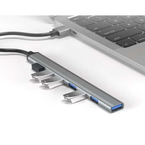 7-Portars USB-Hub i Aluminium – USB 3.2 Snabbladdning & Plug-and-Play Funktion Hemnix