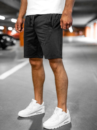 Löst släta enfärgade shorts-Clothes for Men-Bellasverige-Hemnix