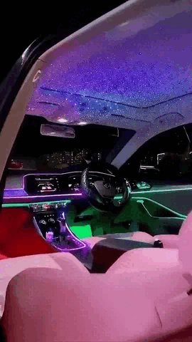 Royallure Bil Tak Stjärnig LED Interiör Ljus – USB Flexibel Ambient Belysning för Fester & Resor Carvallo