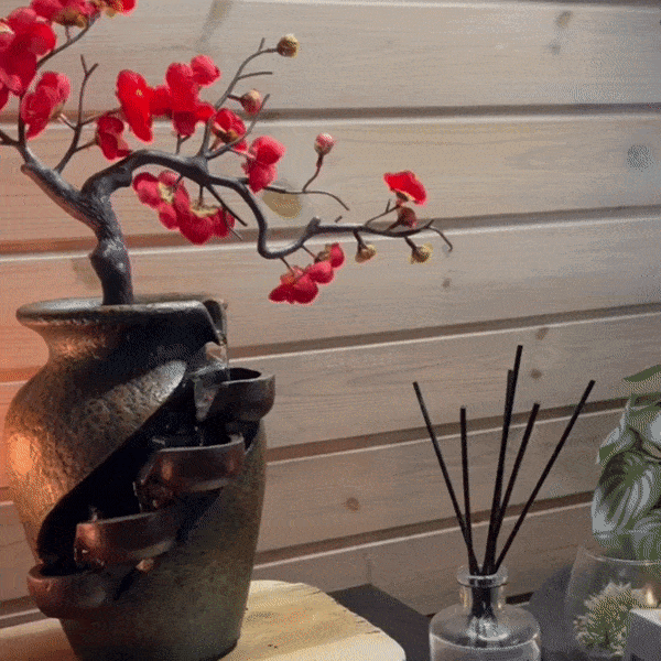 Zen Blossom Water Vase - Lugn Bonsai Dekoration med Fontän Carvallo