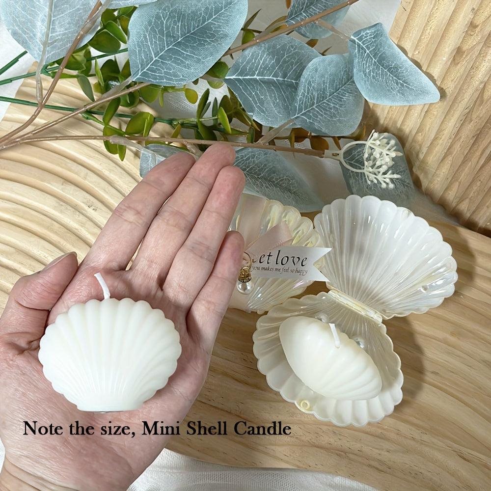 Romantiska snäckskalljusgåvor - 10 doftande bitar med sojavax och freesia och rosa banddekorationer MILA Sverige