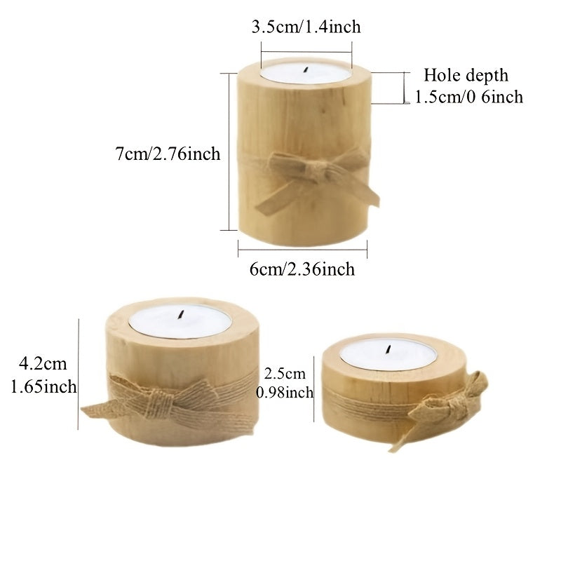 Trä Tealight Hållare med Jute Snöre – Rå Inredning för Hem och Trädgård Carvallo
