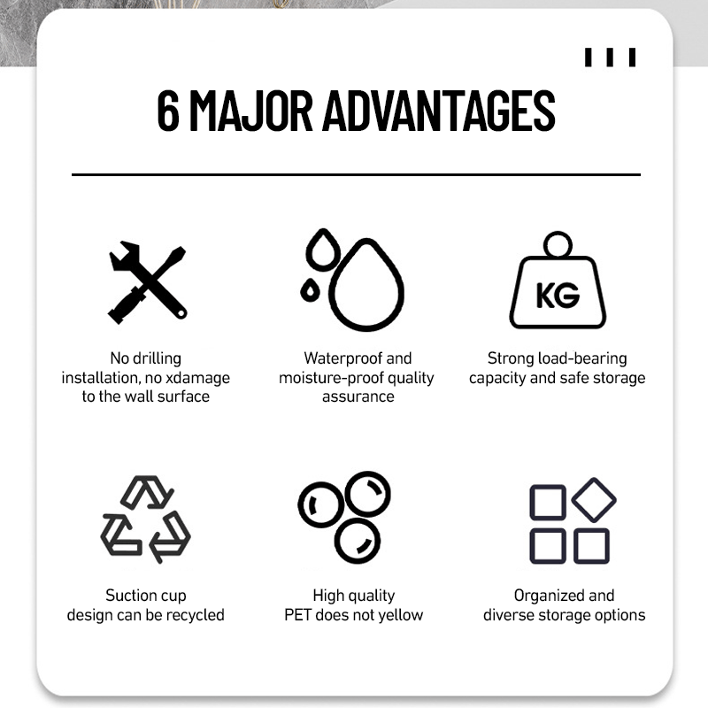 Platsbesparande sugkrokar – 5 hopfällbara justerbara vägghängare, ingen borrning behövs MILA Sverige
