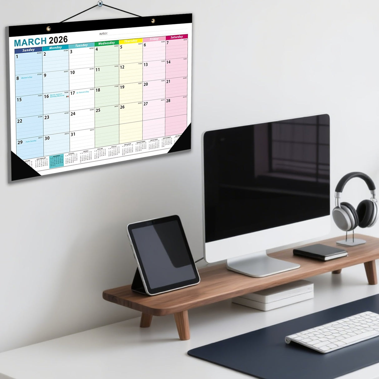 Väggkalender med stor skrivbar månadsöversikt Carvallo