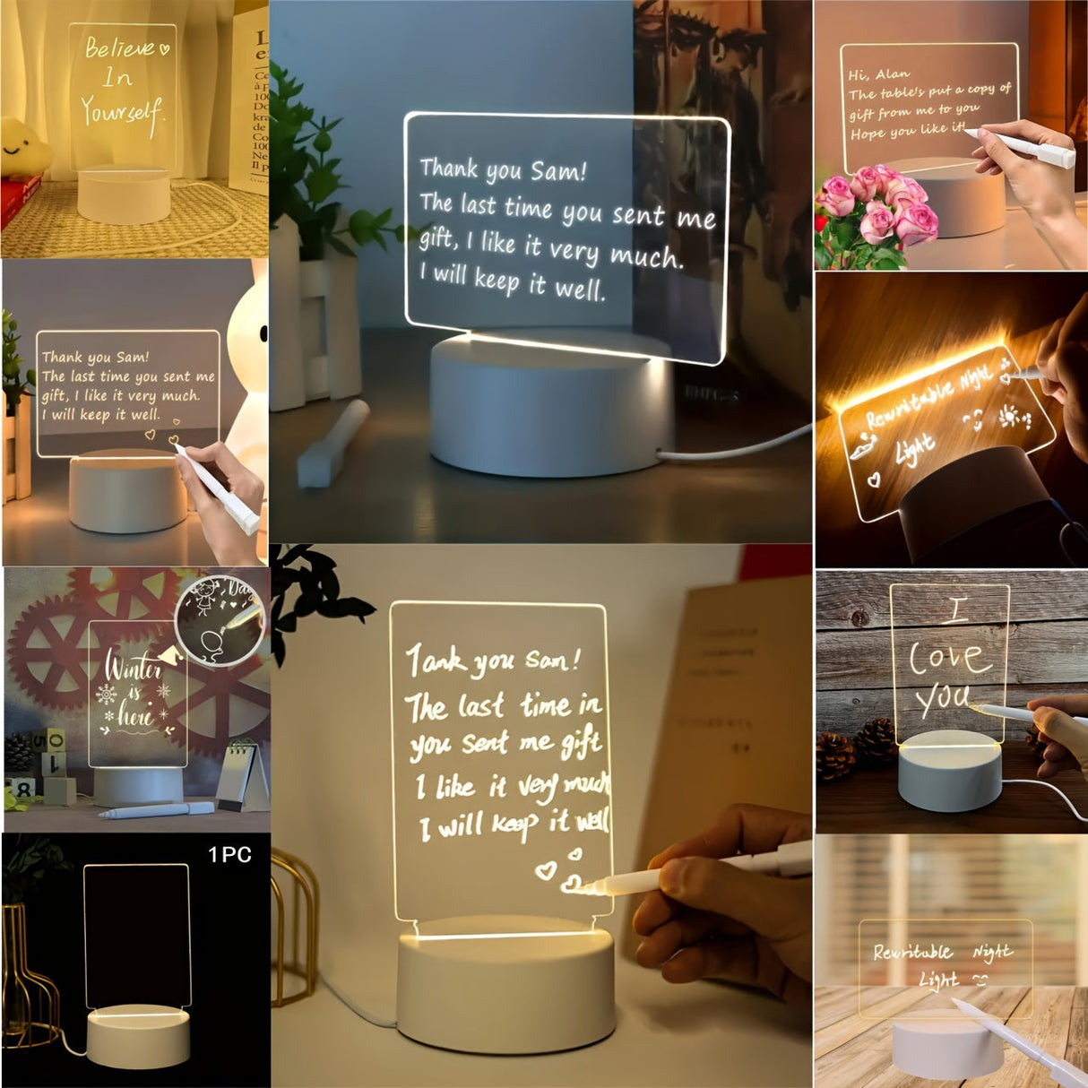 LumiBoard - Modern LED Skrivtavla Bordslampa med Penna Carvallo