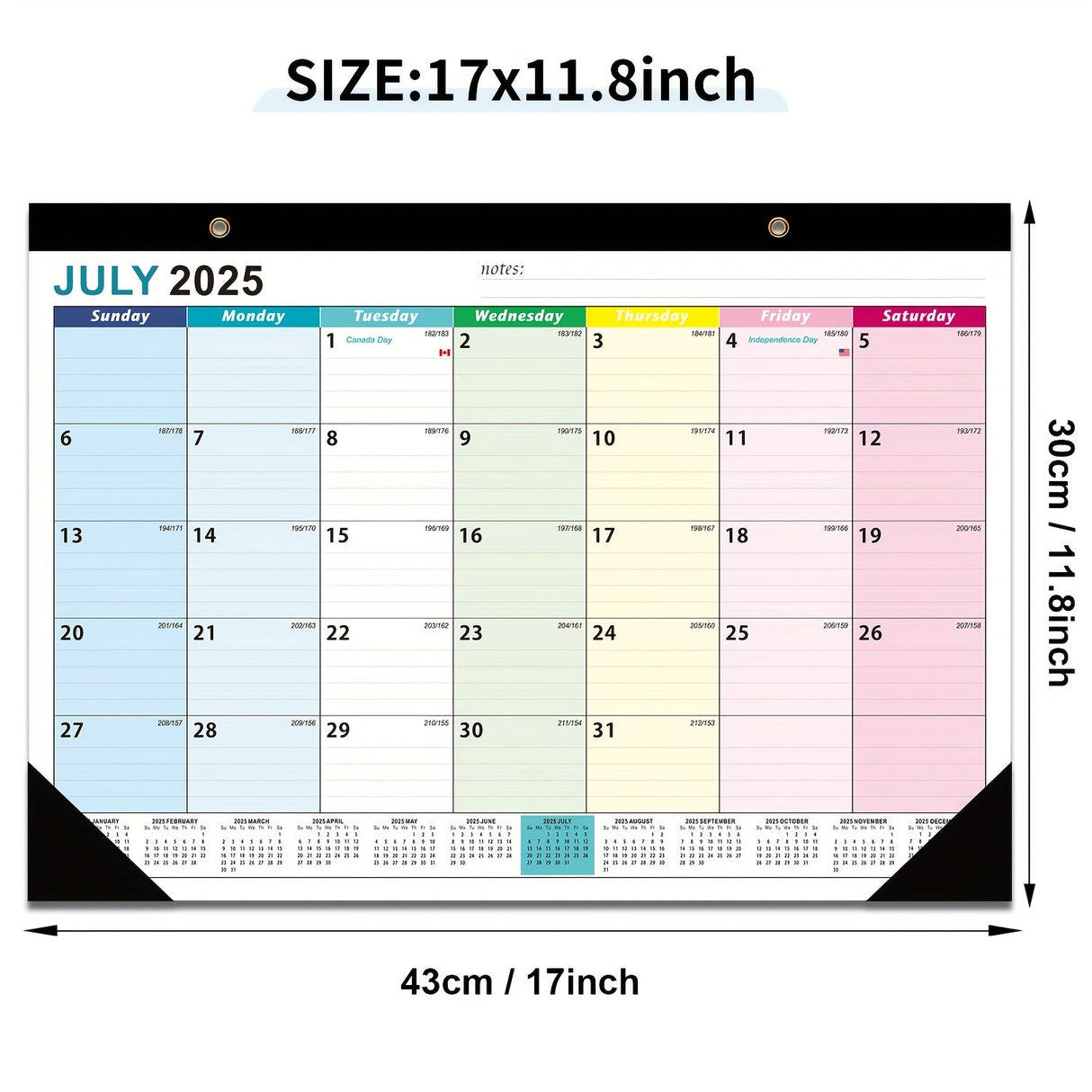 Väggkalender med stor skrivbar månadsöversikt Carvallo