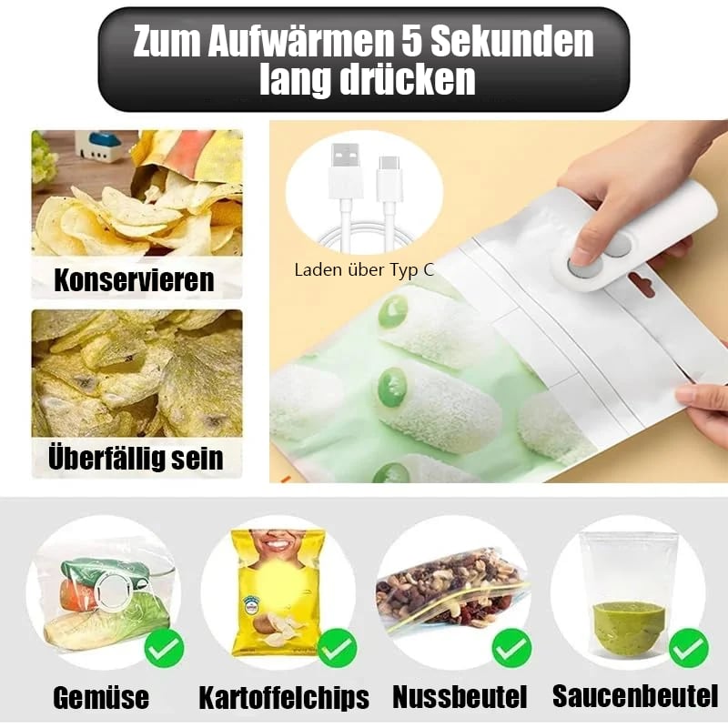 Carvallo - Mini-påseförseglare, Bärbart 2-i-1-verktyg Carvallo