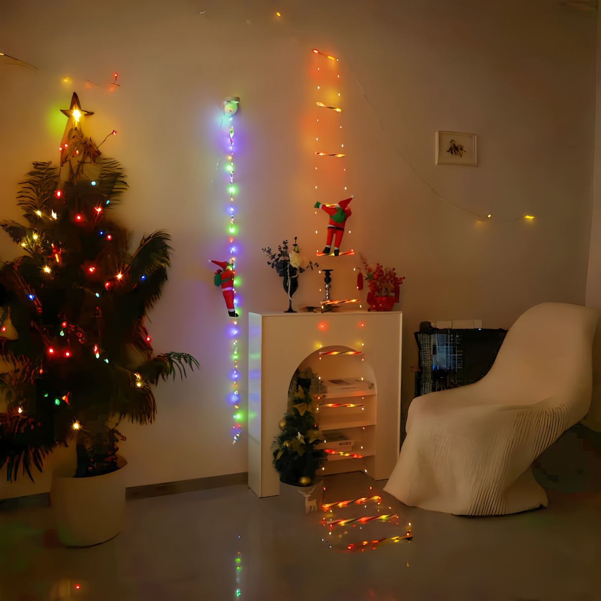 Julbelysning Klättrande Santa Stege Display Carvallo