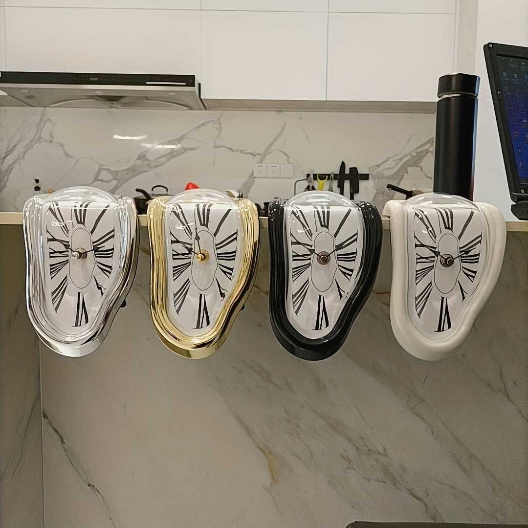 Surrealistisk Böjd Romersk Vägghängd Klocka - Stilig Smältande Klocka för Heminredning Carvallo