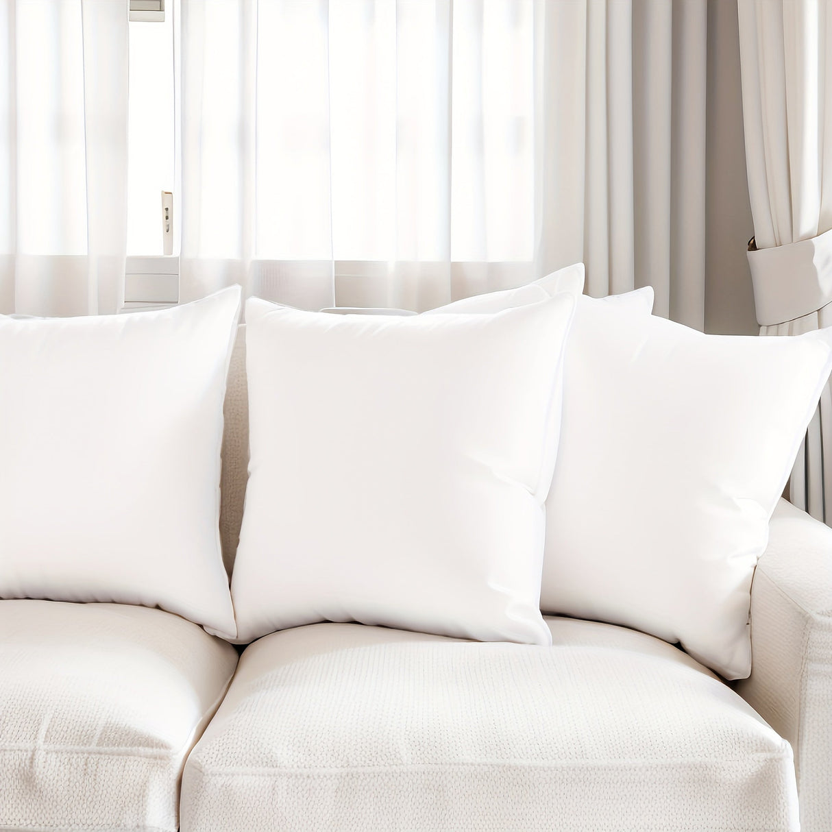 Hypoallergena Kuddinsatser - Fyrkantig Kuddfyllning för Vardagsrum, Sovrum, Kontor (4 stycken) Carvallo