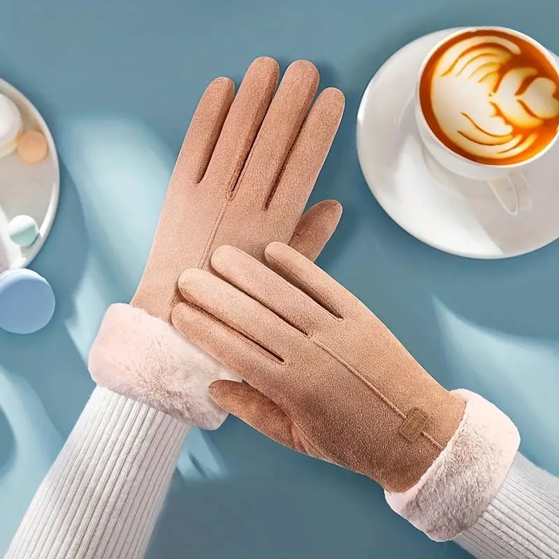 Carvallo - Samt handskar med förtjockning Carvallo