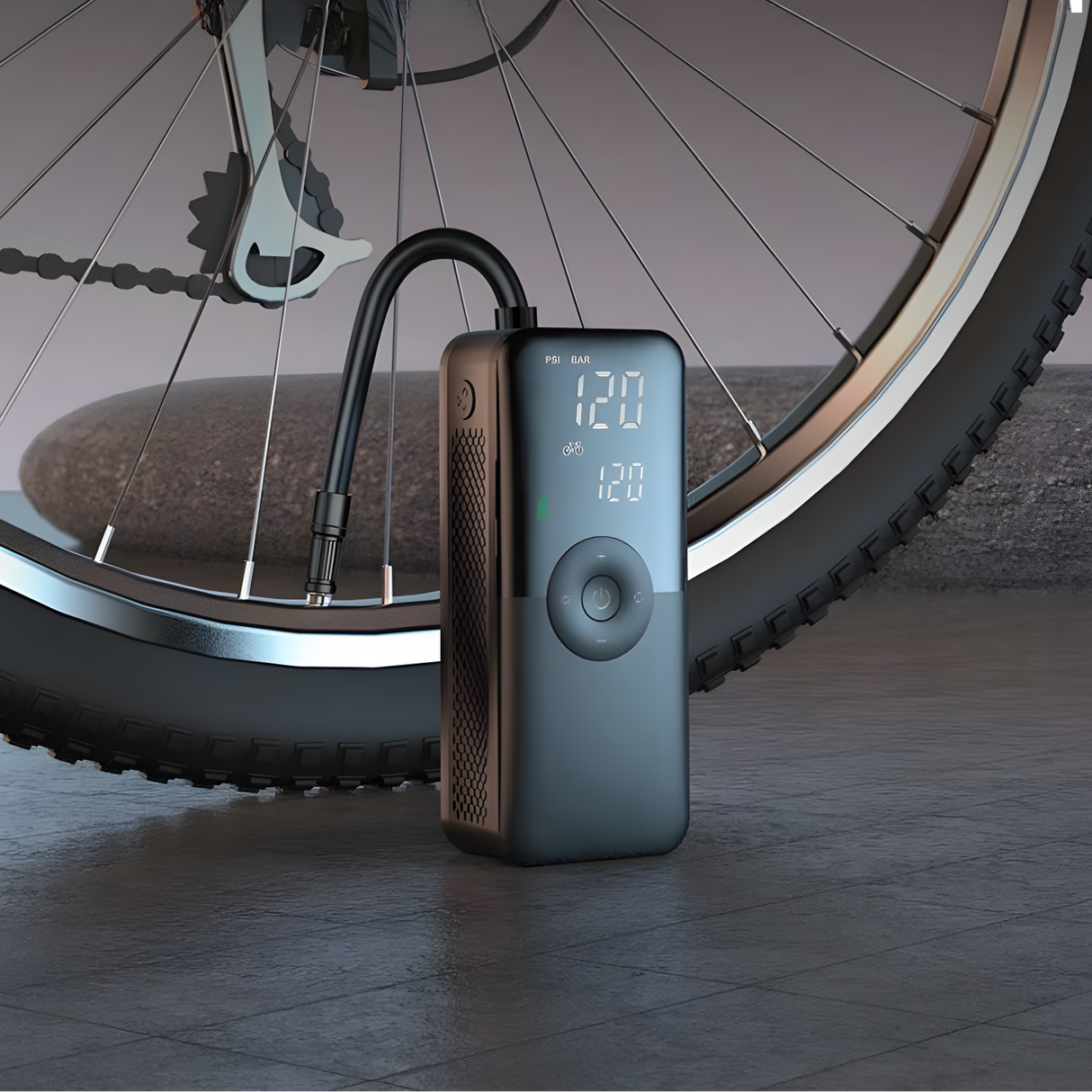 Carvallo Luftpump VeloCharge One | 150 PSI | Powerbank & LED-Lampa | 4000 mAh Batteri | USB-C | 16×4,4×6,7 cm Carvallo