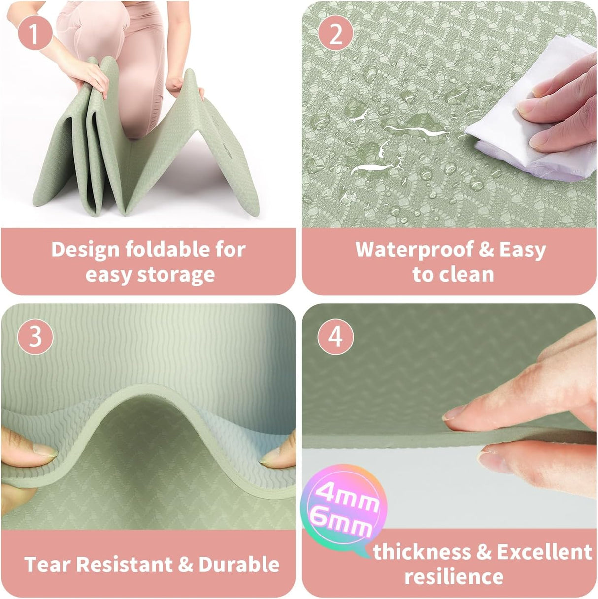 Extra tjock vikbar yogadyna – vadderat stöd MILA Sverige