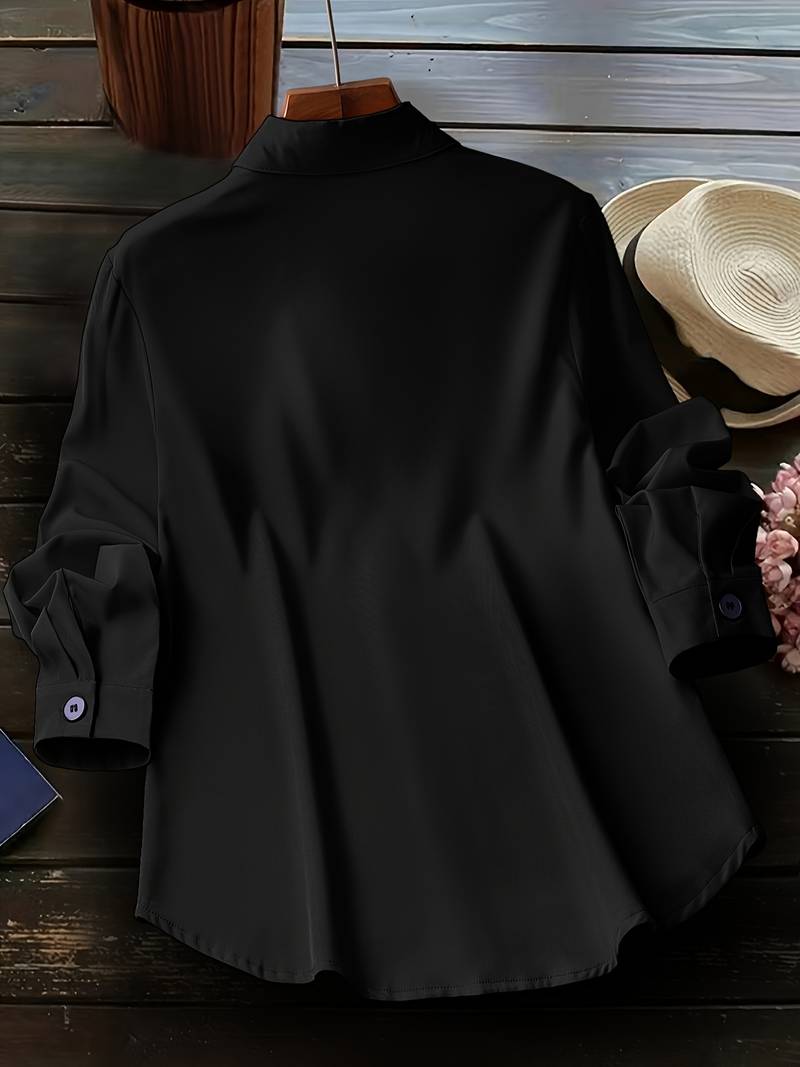 Dam Skjorta Långärmad Tidlös Design 100% Bomull Hemnix