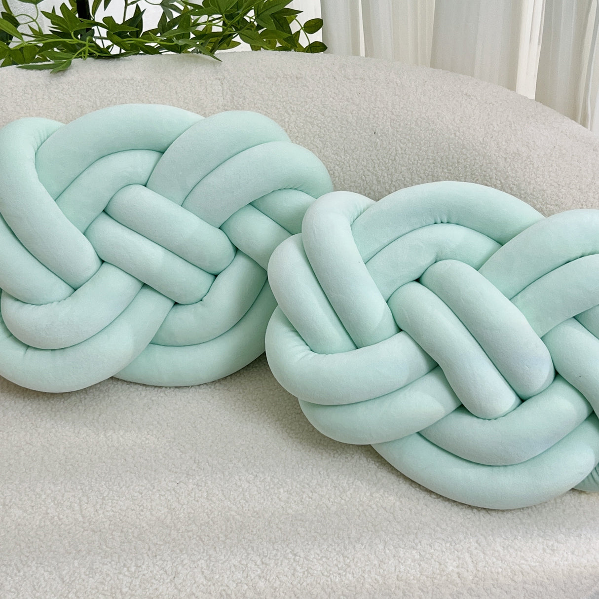2 Stycken Knop Ball Kuddar - Mjuka Plysch Kuddar, Dekorativa Kuddar för Säng, Soffa och Vardagsrum Carvallo