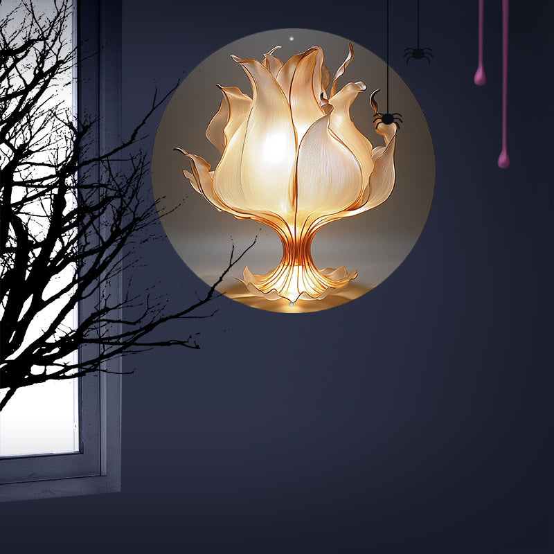 LotusLampa - Aluminium Blomma Bordslampa med LED Ljus Carvallo