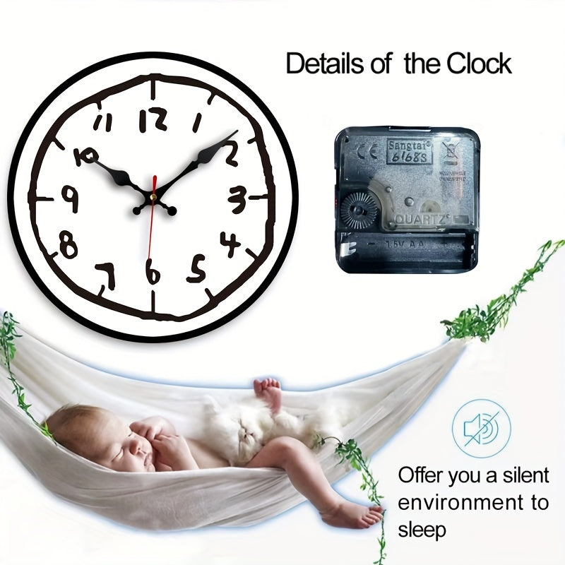 Minimalistisk Träväggklocka – Stilren, Ingen Tikande Ljud, Perfekt för Inredning Carvallo