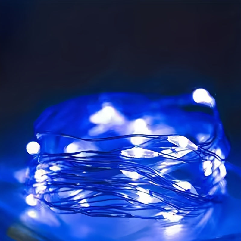 Batteridrivna koppartrådsslingor med ljus Carvallo