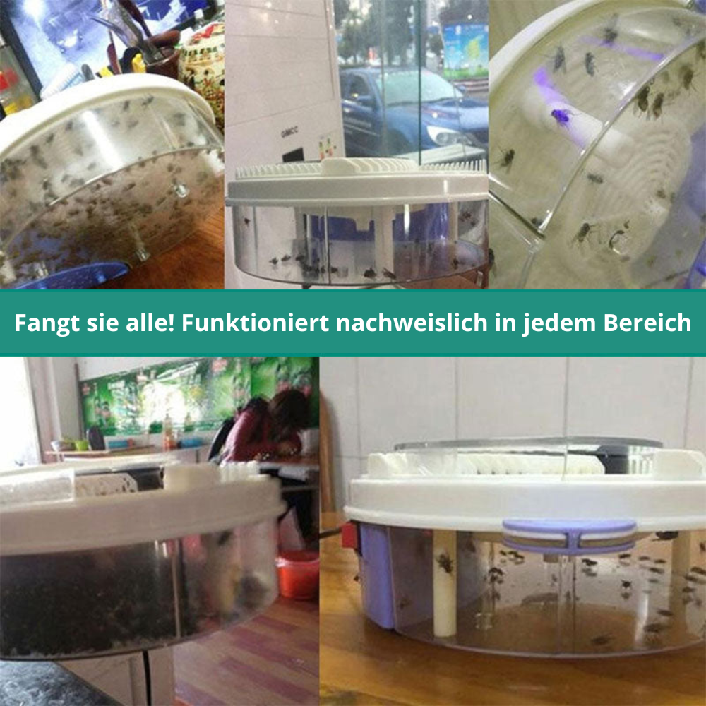 Carvallo Flugfälla med rotation och bete-kammare | Tyst och miljövänlig | För inomhus och utomhus Carvallo