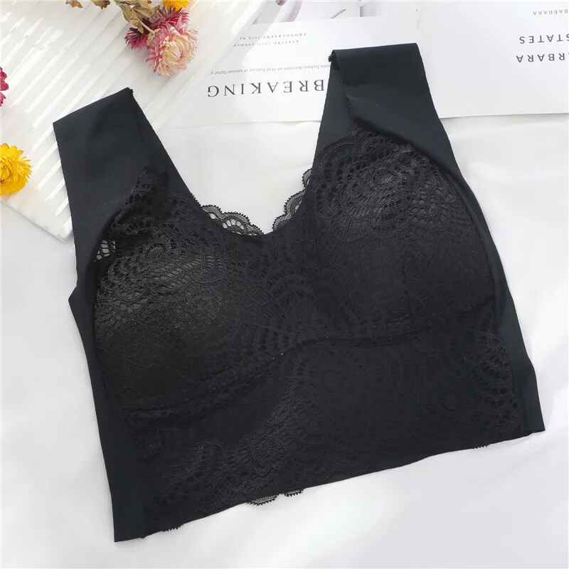 ComfortMax - Plus Size Sömlös BH för Kvinnor M-5XL - Trådlös Minimizer - Push Up-Personligt-BB-Svart-Medium-Hemnix