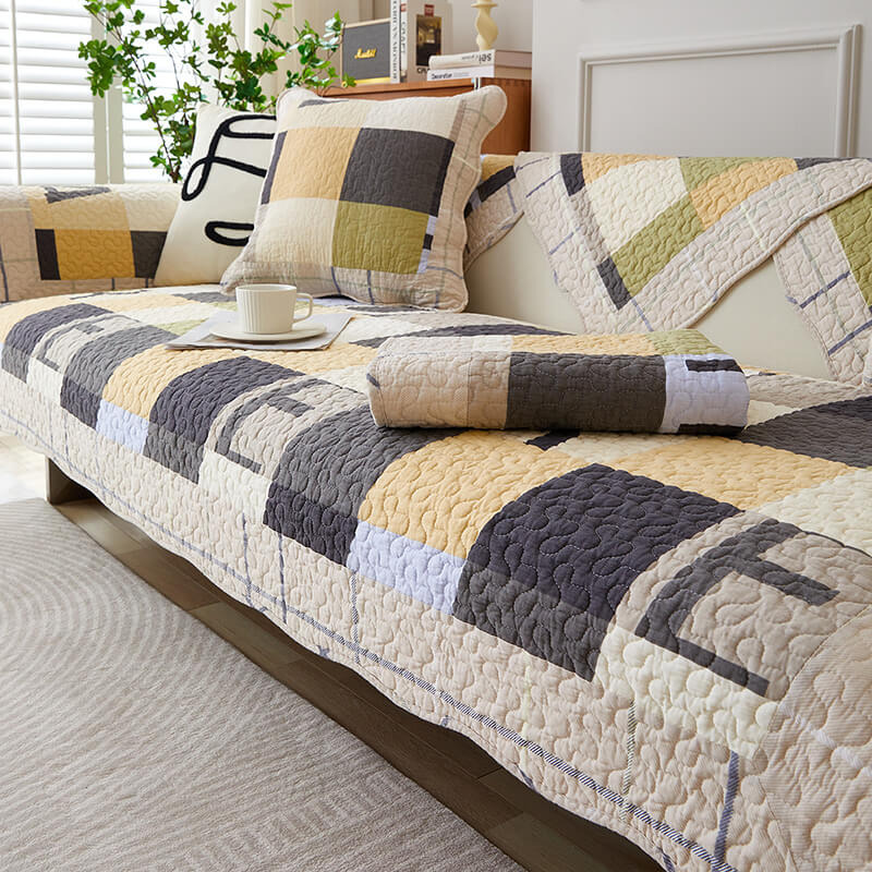 Bomullsrutig reptålig sofföverdrag för skydd av husdjur Carvallo