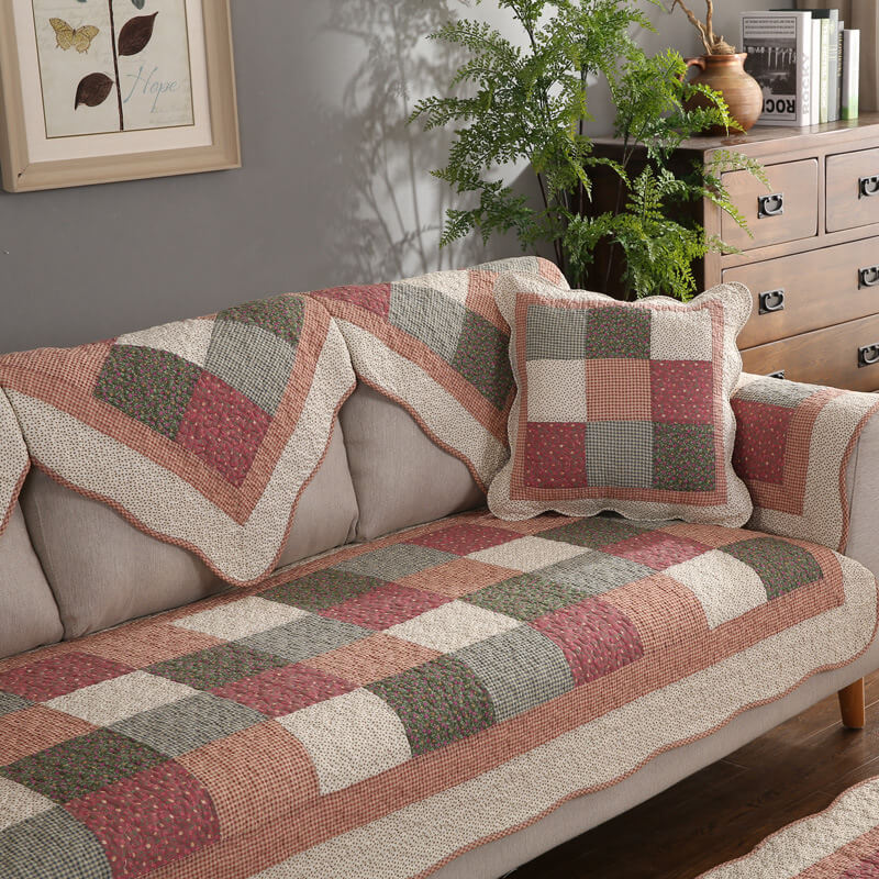 Bomullsquiltad tvättbar halkfri sofföverdrag med komfort Carvallo