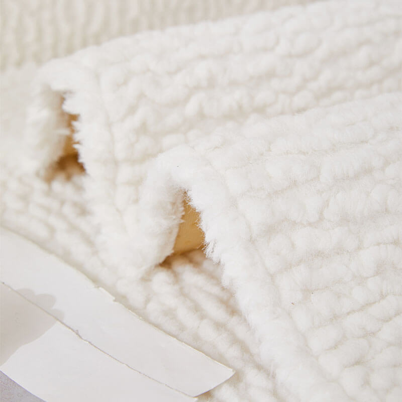 Krämfärgad Berberfleece Anti-scratch Sofföverdrag Carvallo