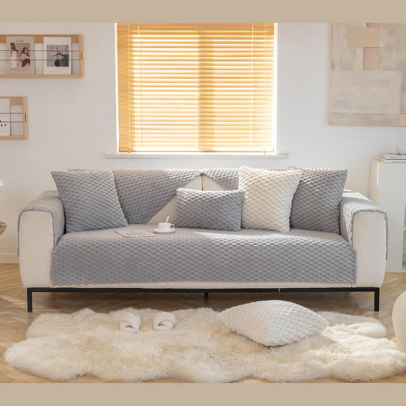 Honeycomb Plush Tjocknon-slip Sofföverdrag för Husdjur Carvallo