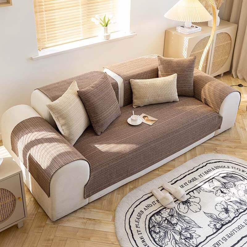 Natur Linne Handvävd Anti-repor Sofföverdrag 70x70 cm Carvallo