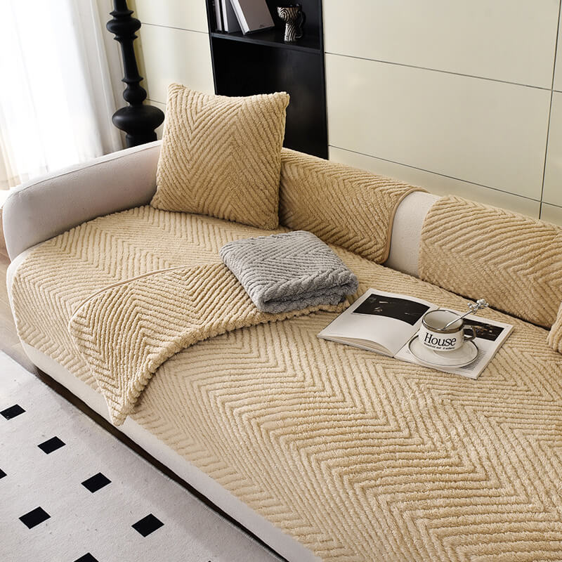 Carvallo - Geometrisk plysch sofföverdrag Carvallo