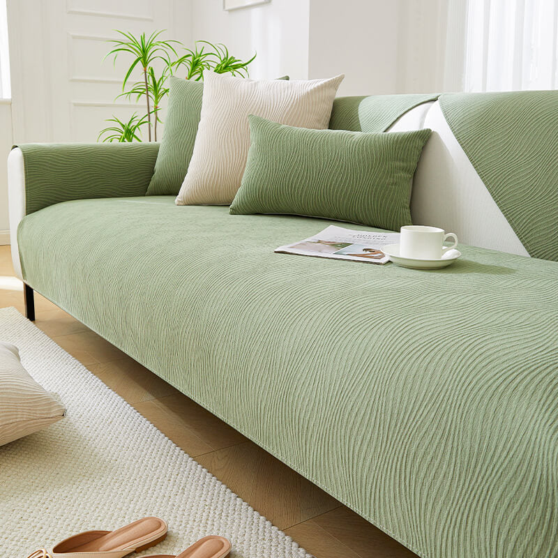 Träådringstextur Mjuk Chenille Anti-rep Surface Cover Carvallo