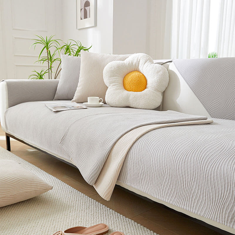 Träådringstextur Mjuk Chenille Anti-rep Surface Cover Carvallo