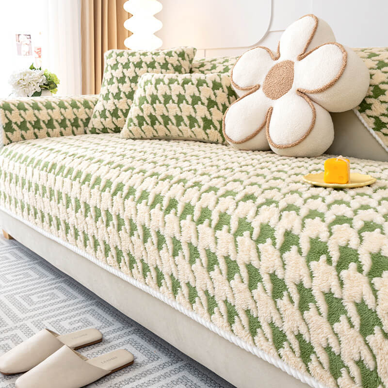 Houndstooth Plush Mat Möbelskydd Antiglidskydd Carvallo