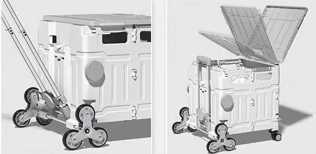 Hopfällbar Dragvagn med Trappklättrare-VaruZ-Hemnix