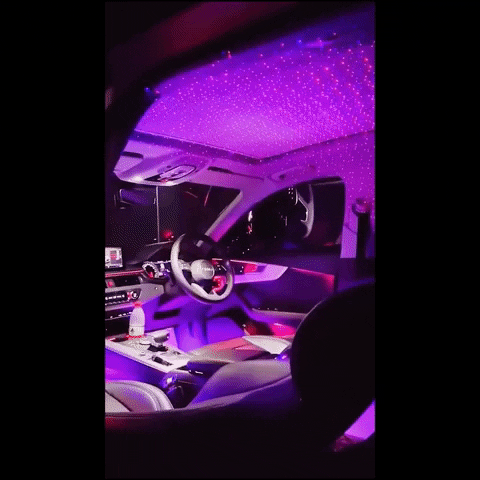 Royallure Bil Tak Stjärnig LED Interiör Ljus – USB Flexibel Ambient Belysning för Fester & Resor Carvallo