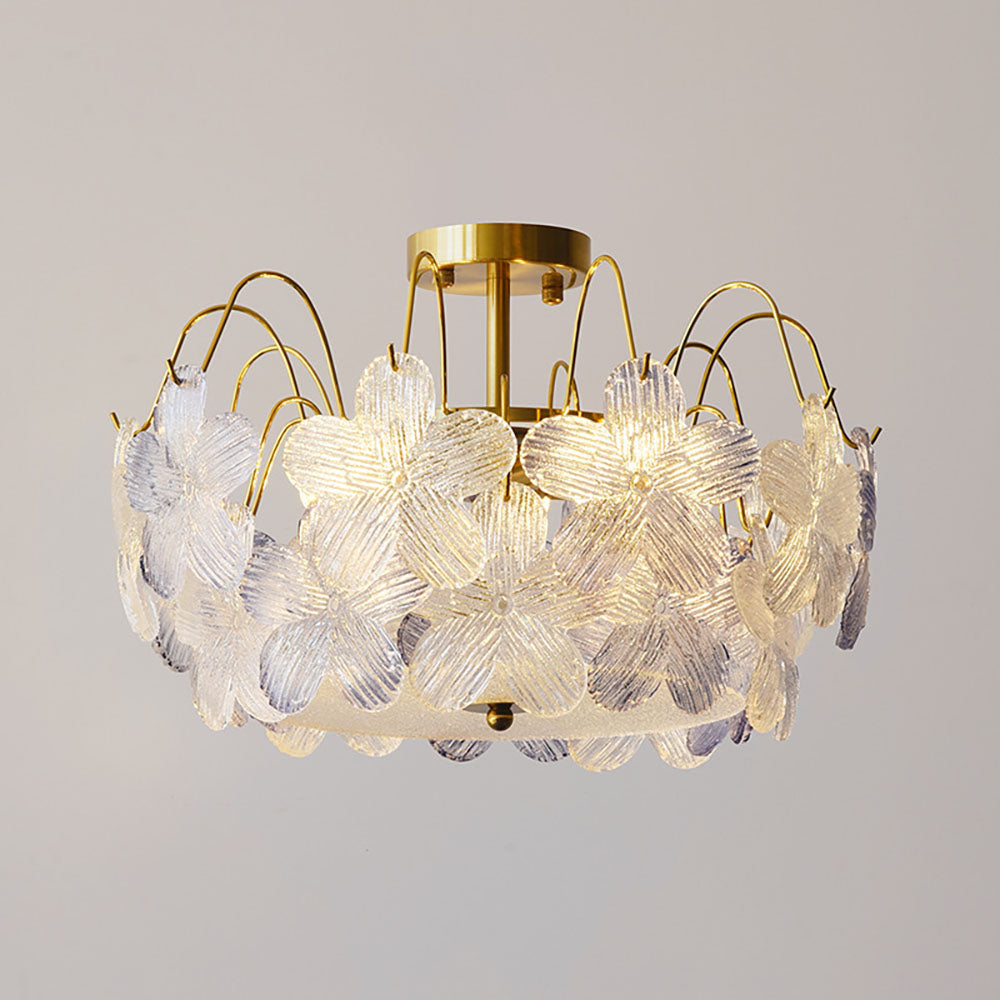 Klassisk Blomformad Glasmålad Krona för Vardagsrummet Carvallo