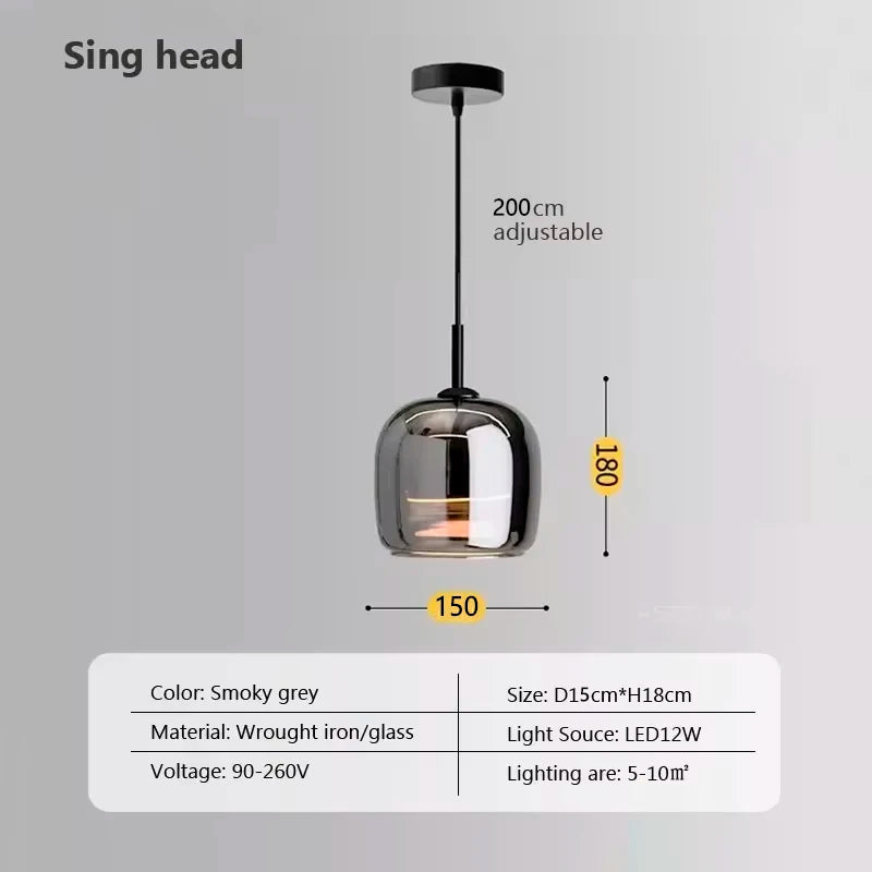 Nordic Glass LED Pendel – Modern Lyxkronа Carvallo